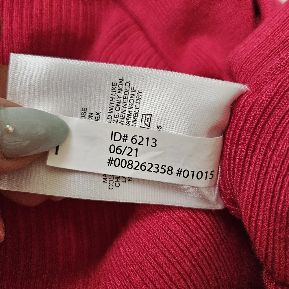 Express Pink Ruffle One Shoulder Cropped Sweater Tank - Picture 11 of 12